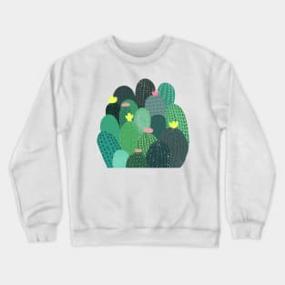 Summer Green Teal Cactus & Gold dots Cute Design Crewneck Sweatshirt